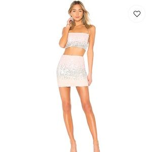 Revolve Aubree Sequin Set (pink & silver ombré)